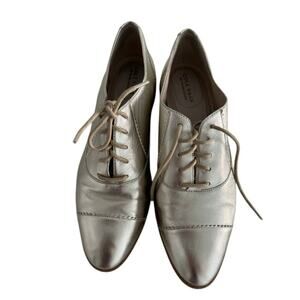 Cole Haan Arden Oxford Sz 9 Soft Gold Metallic Leather Lace-Up Shoes